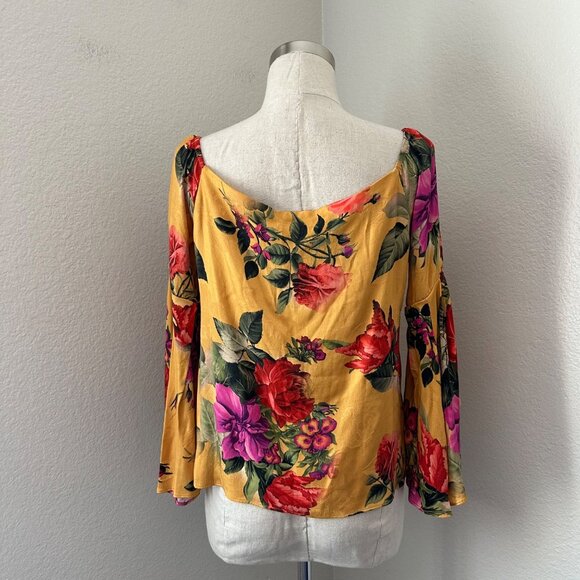 Alice + Olivia Shera Pullover Off Shoulder Blouse Trumpet Sleeve Contemporary Fi - Picture 4 of 13